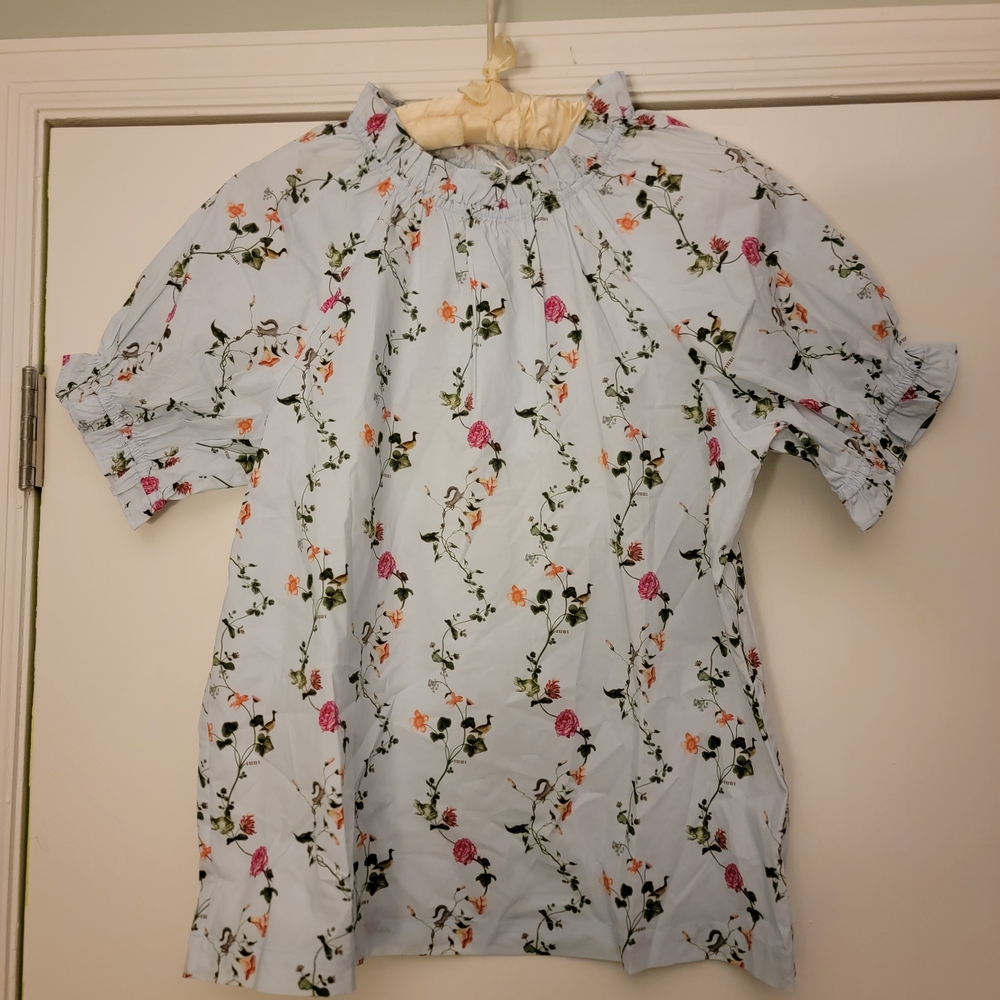Hill House Light Blue Floral Top